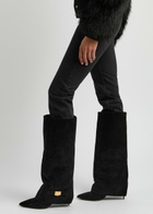 Balmain Uma 95 Suede Knee-high Boots Black