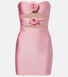 Adriana Degreas Cutout floral-appliqué minidress