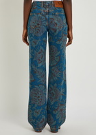 Etro Floral-print Straight-leg Denim Jeans Multicoloured