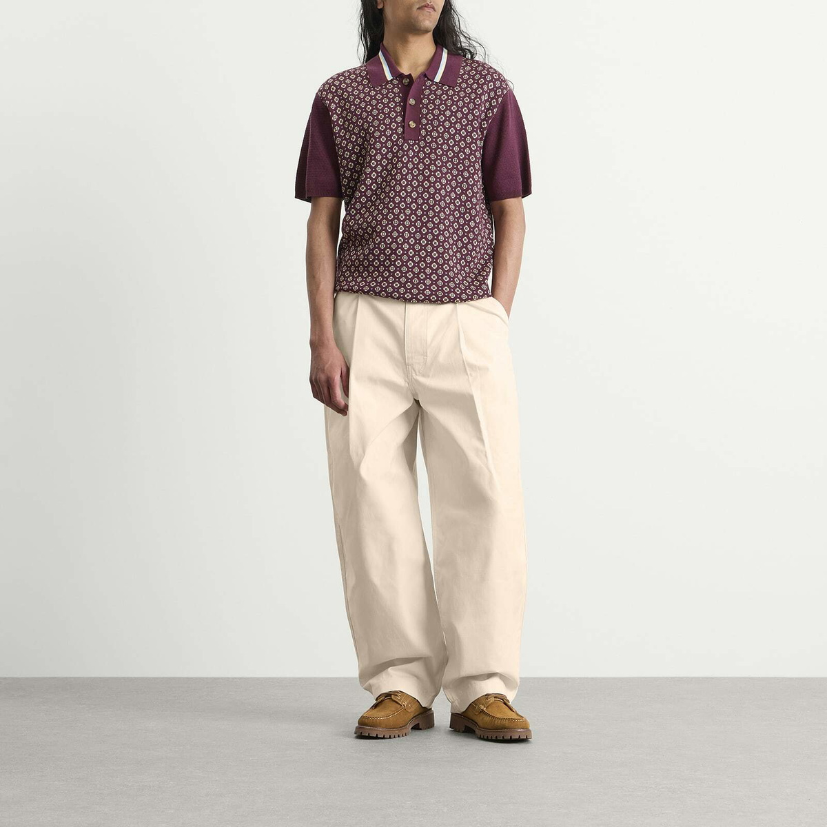 Drôle de Monsieur Men's Wide Leg Pants in Off White