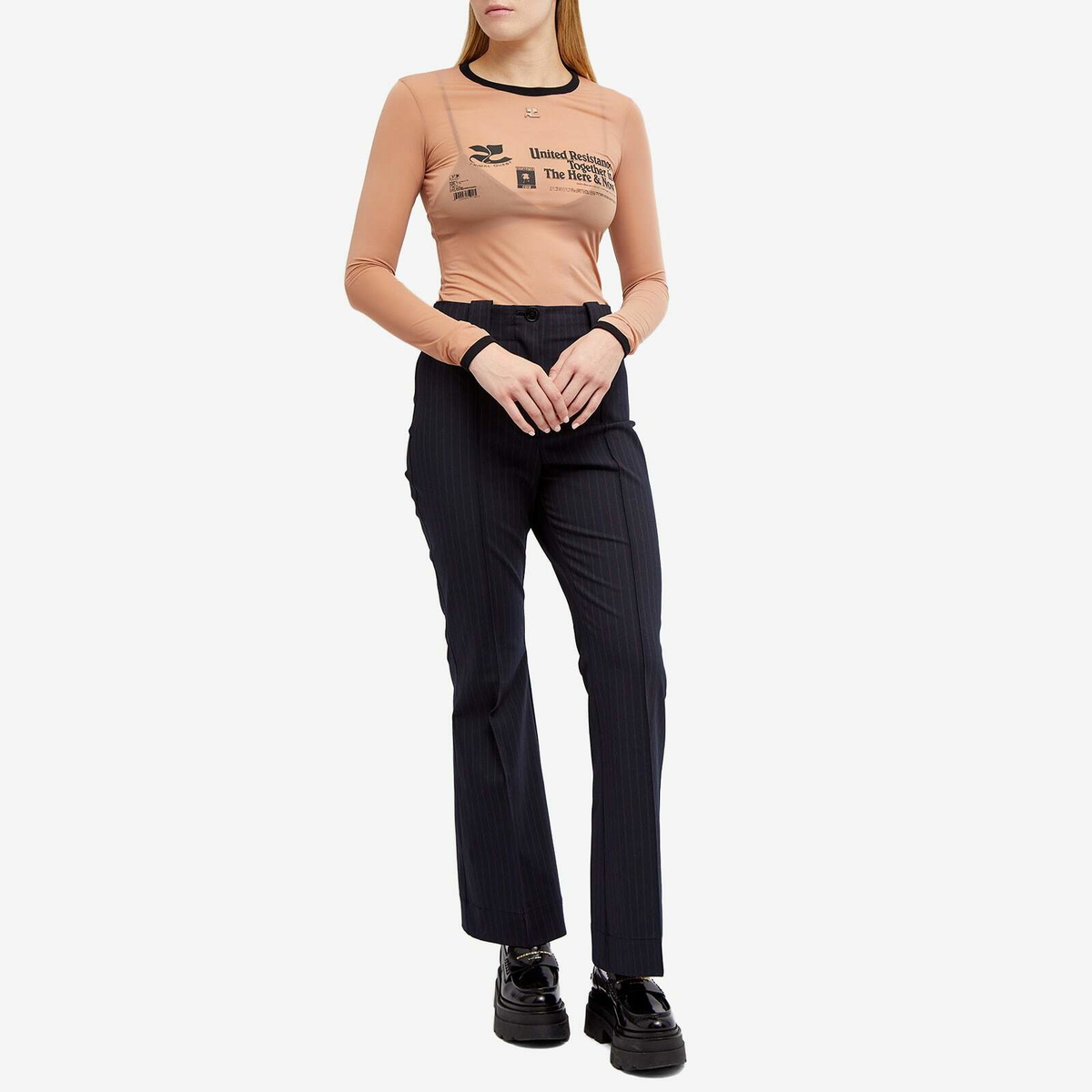 Courrèges Black Viscose T-Shirt main image 0