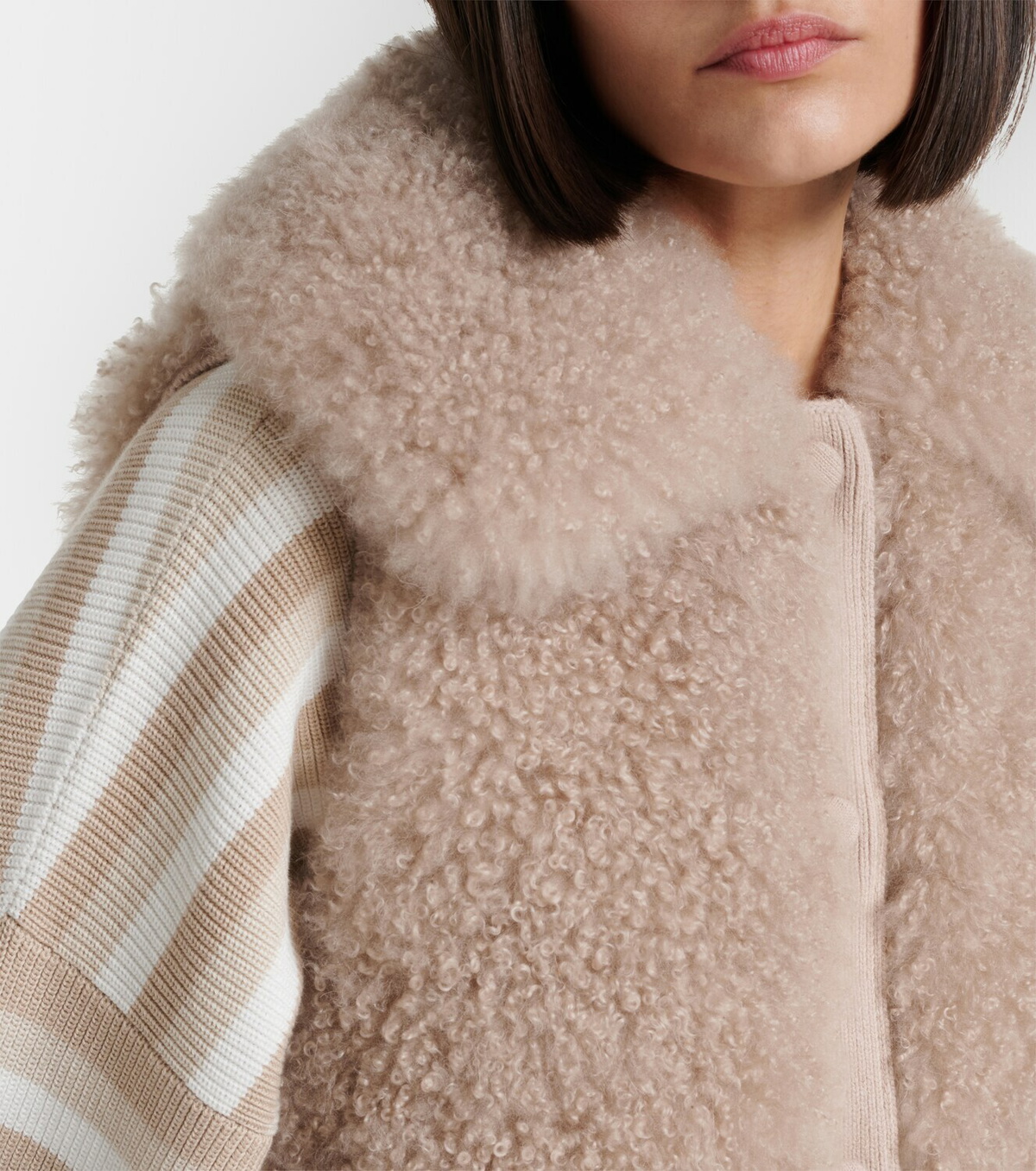 Yves Salomon Wool-trimmed shearling vest