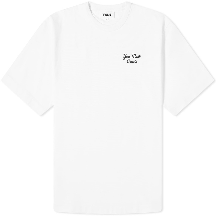 Photo: YMC Women's Logo Embroidered T-Shirt in Ecru