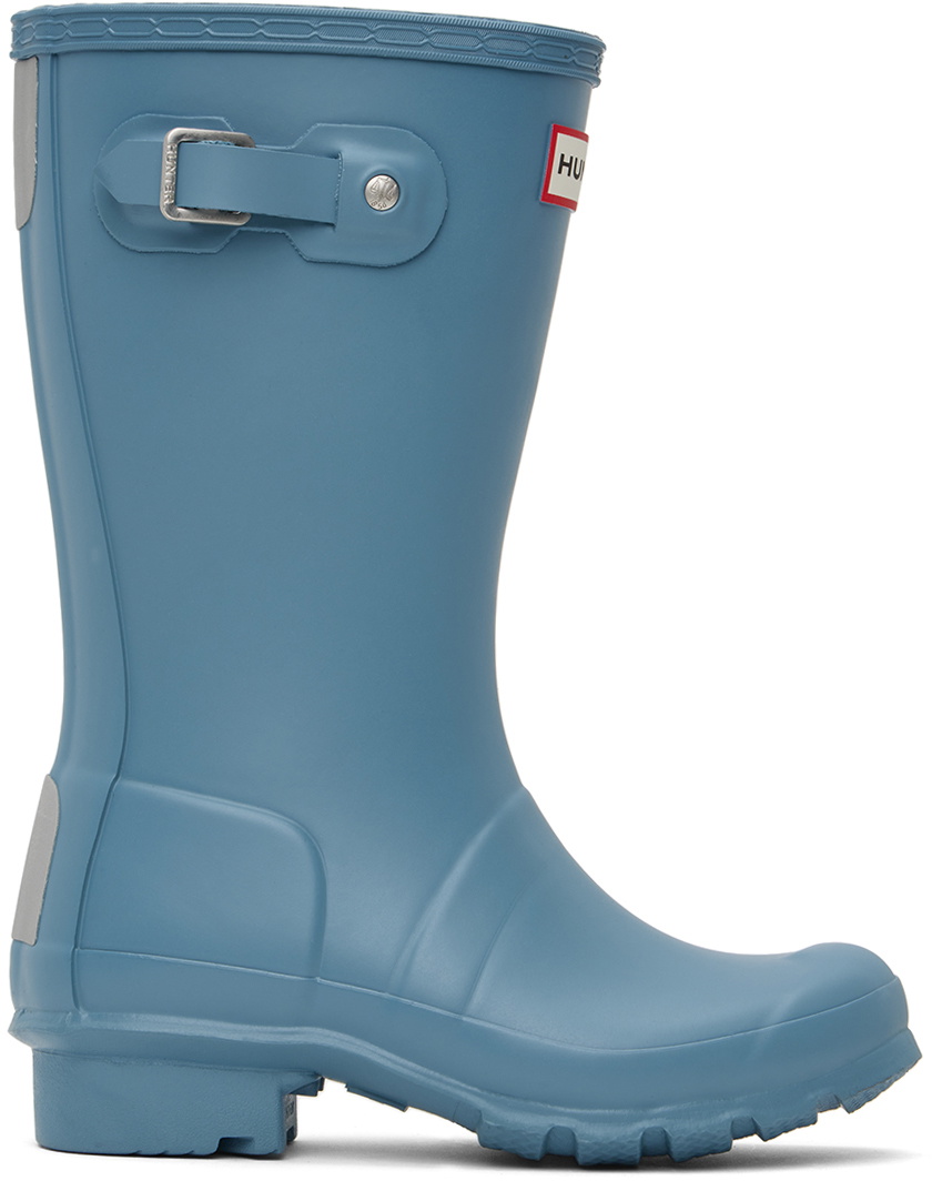 Hunter Kids Blue Original Big Kids Rain Boots Hunter
