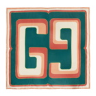 Gucci Green and Pink Square GG Scarf
