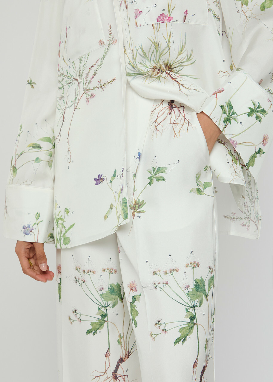 Erdem Printed Silk Pyjama Trousers No Colour
