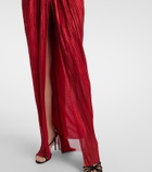 Maria Lucia Hohan Pleated scarf-detail silk bustier gown