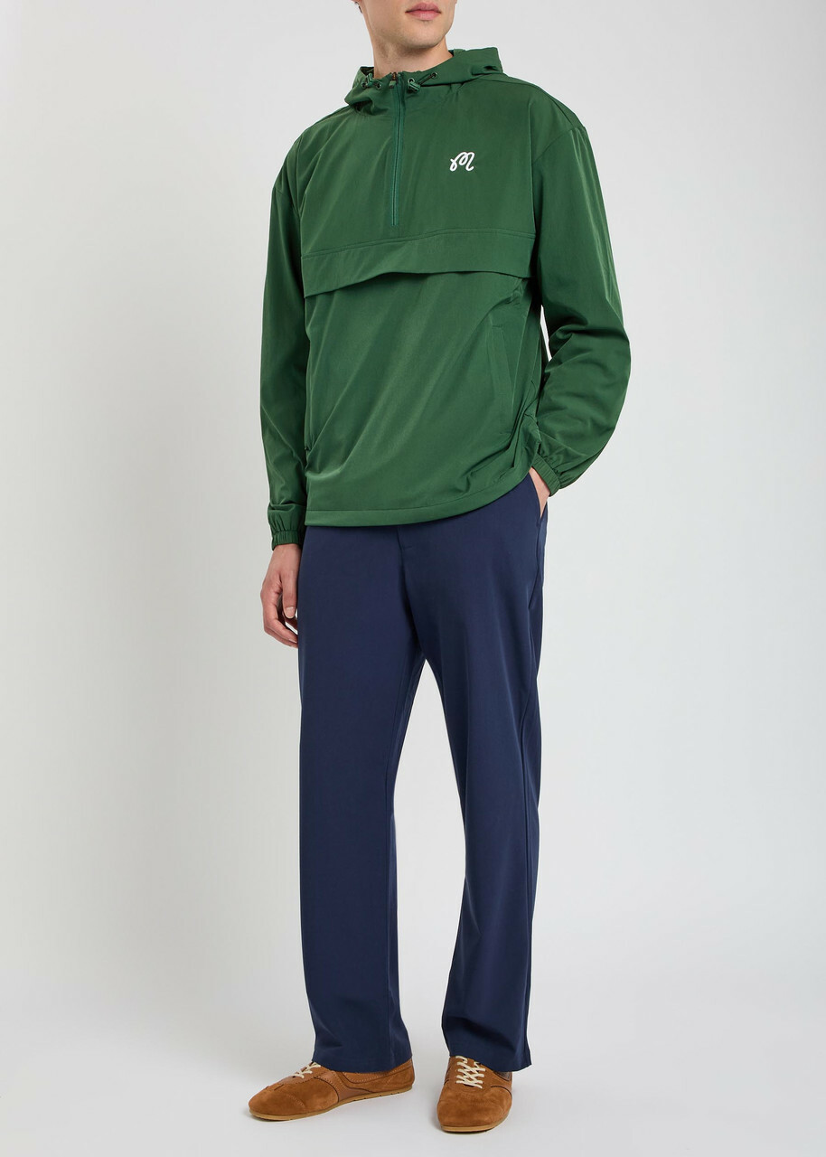 Malbon Ridge Logo Hooded Stretch-shell Anorak Jacket Green