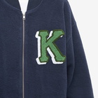 Kenzo Men's Back Logo Sherpa Zip Bomber Jacket in Midnight Blue