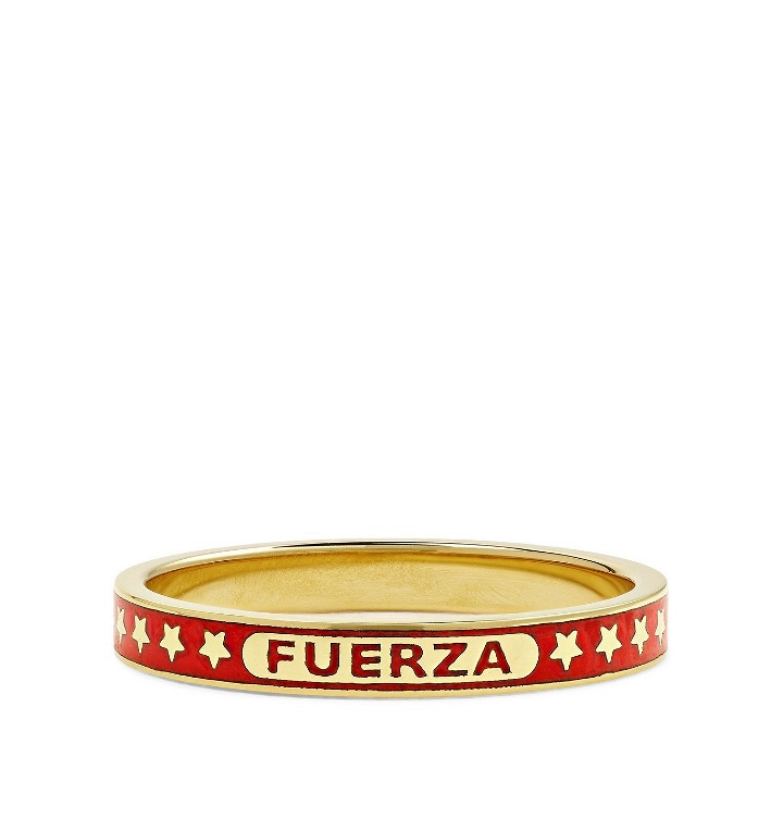 Photo: Foundrae - Fuerza 18-Karat Gold and Enamel Ring - Red