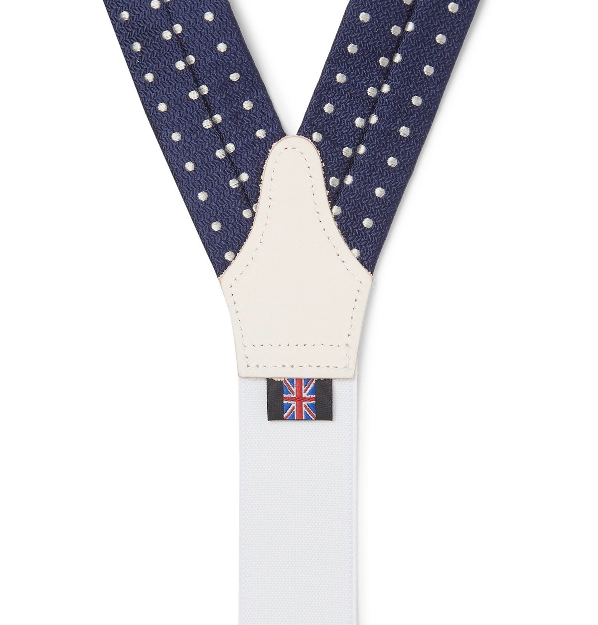 Navy Moiré Silk Braces