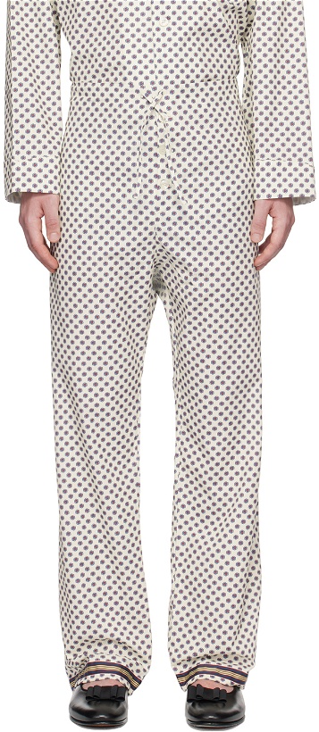 Photo: Bode Off-White Petit Motifs Pyjama Pants