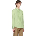 Dries Van Noten Green Ruffles Shirt