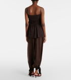 Xu Zhi Striped silk-blend wide-leg pants
