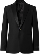 Versace - Logo-Appliquéd Wool and Mohair-Blend Suit Jacket - Black