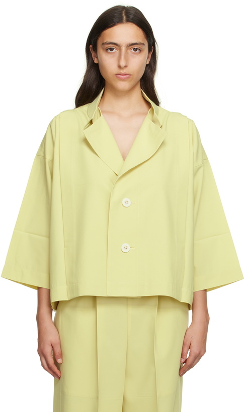Photo: 132 5. ISSEY MIYAKE Yellow Flat Tuck Jacket