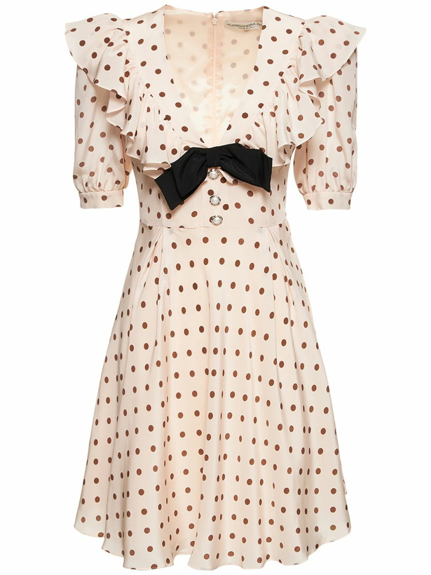 Photo: ALESSANDRA RICH Polka Dot Silk Georgette Bow Mini Dress