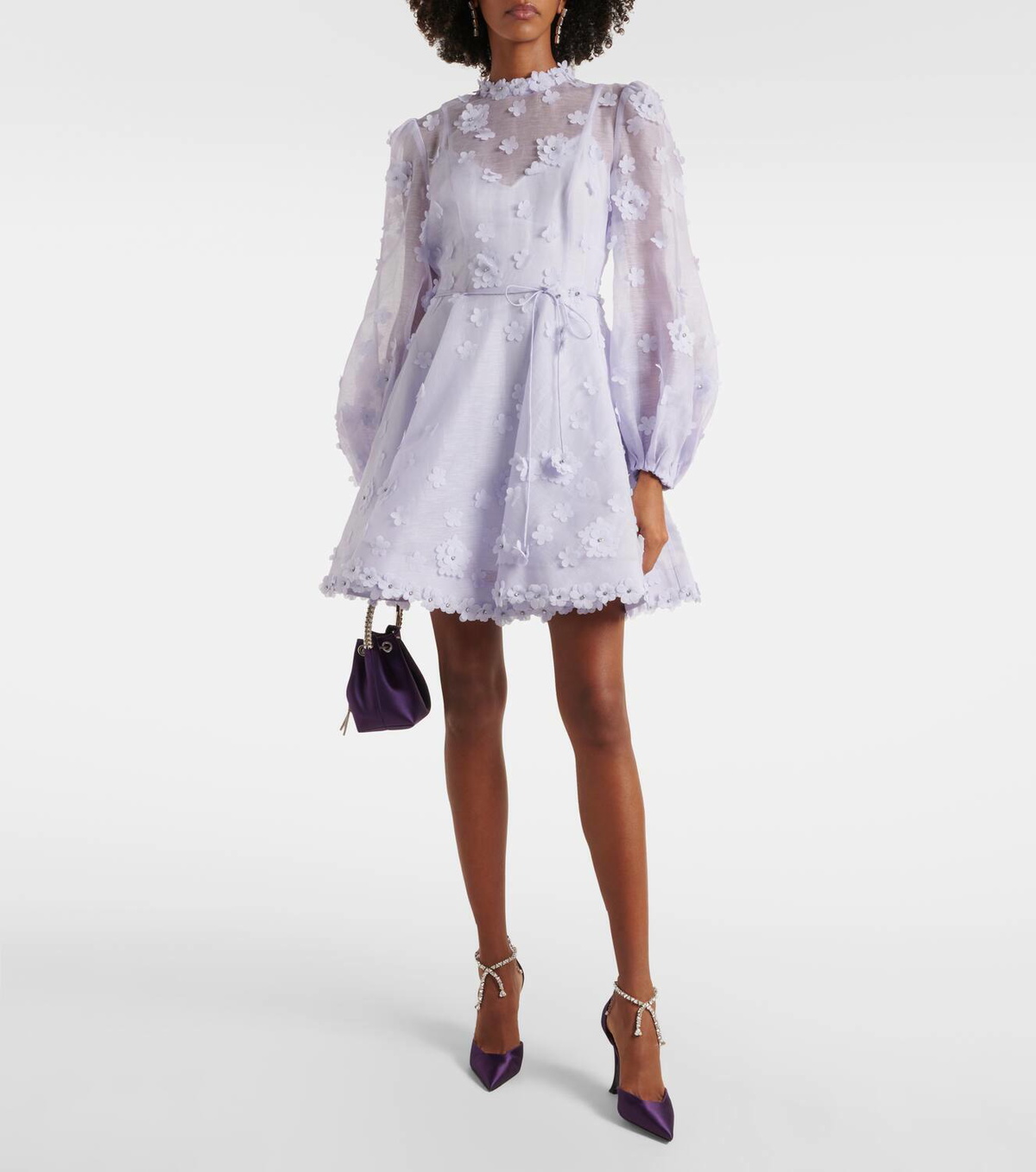 Zimmermann Matchmaker Lift Off linen and silk minidress Zimmermann Matchmaker Lift Off linen and silk minidress