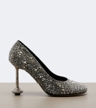 Loewe Toy embellished suede pumps