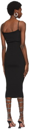 AREA Black Rib Knit Midi Dress