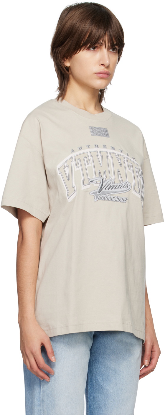 VTMNTS Beige College T-Shirt VTMNTS