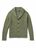 Polo Ralph Lauren - Shawl-Collar Cable-Knit Wool and Cashmere-Blend Cardigan - Green