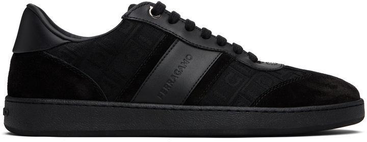 Photo: Ferragamo Black Signature Low-Top Sneakers