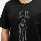 C.P. Company Men's 30/2 Mercerized Jersey Twisted British Sailor T in Black