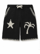 Palm Angels - Straight-Leg Jacquard Drawstring Shorts - Black