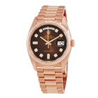 Rolex Day-Date 36 Automatic Diamond Brown Dial Watch 128235CHDP