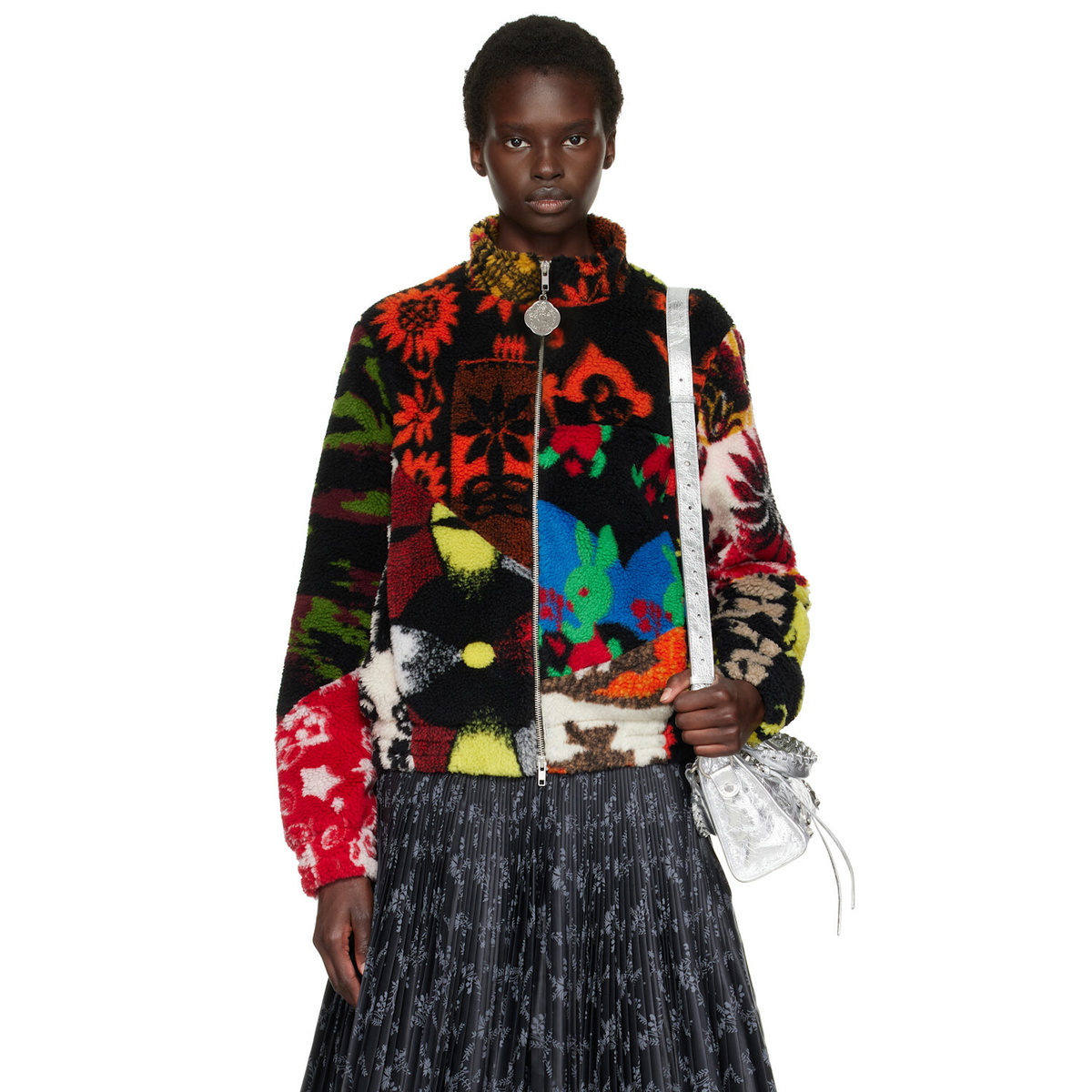 Chopova Lowena Multicolor Patchwork Fitted Fleece Jacket