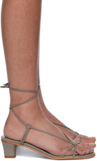 Martiniano Gray Spaghetti Heeled Sandals