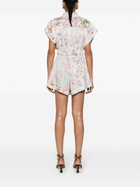 ZIMMERMANN - Floral Print Linen Playsuit