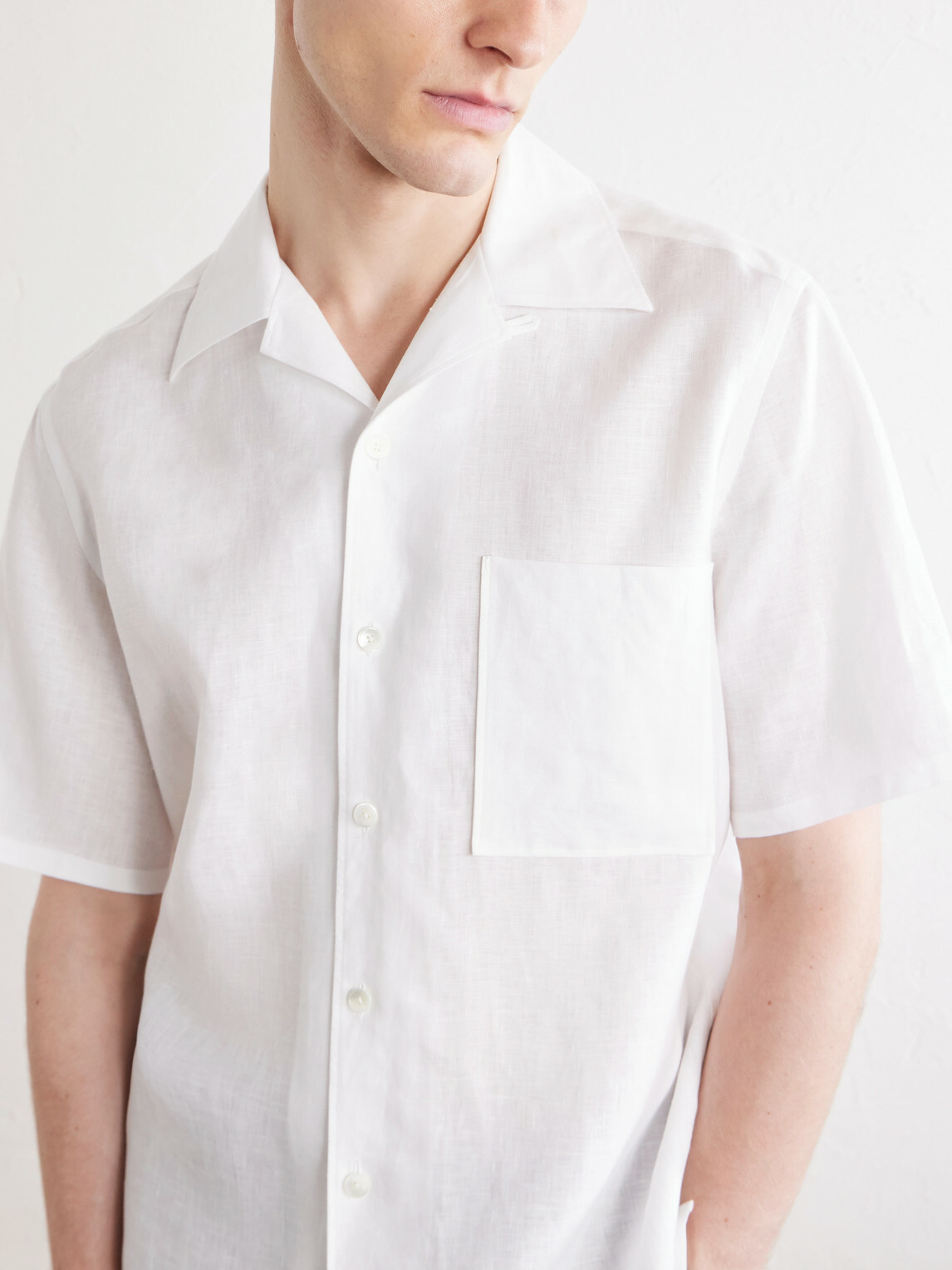 Zegna - Convertible-Collar Linen Shirt - White