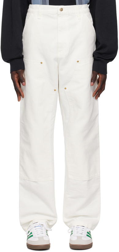 Photo: Carhartt Work In Progress Off-White Double Knee Trousers