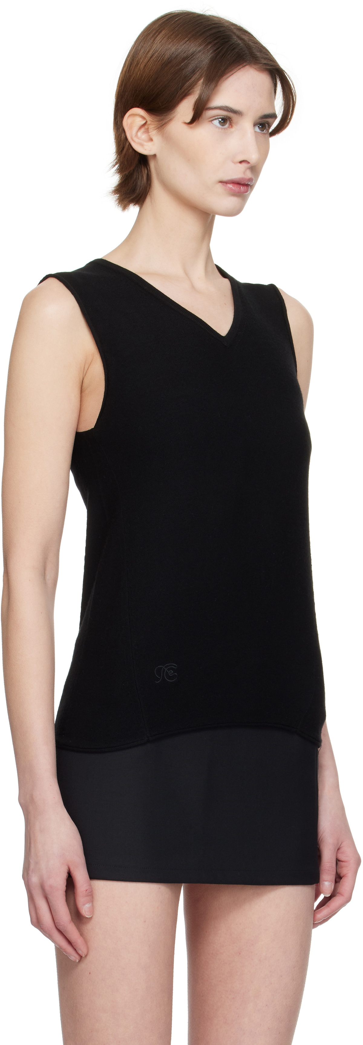 Fax Copy Express Black V-Neck Vest