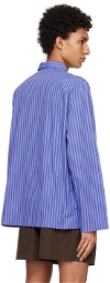 Tekla Blue Oversized Pyjama Shirt