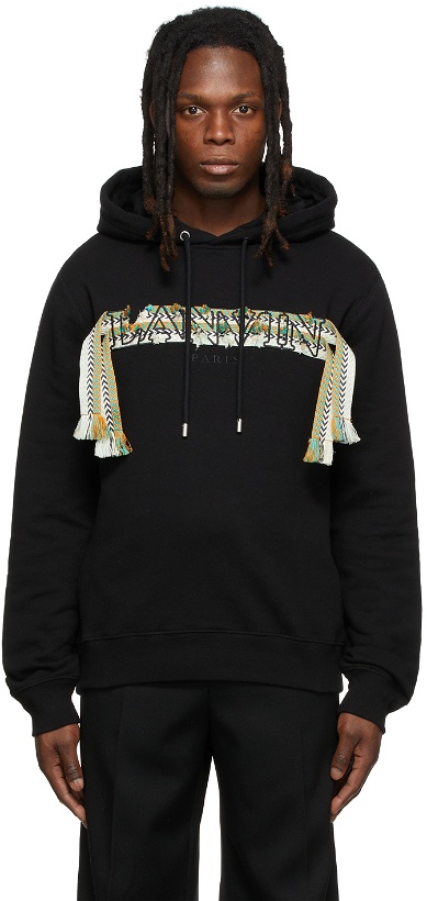Photo: Lanvin Black Embroidered Curb Hoodie