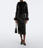 Nour Hammour Sofie shearling-trimmed leather jacket