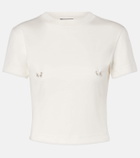 Mugler Embellished cotton jersey T-shirt