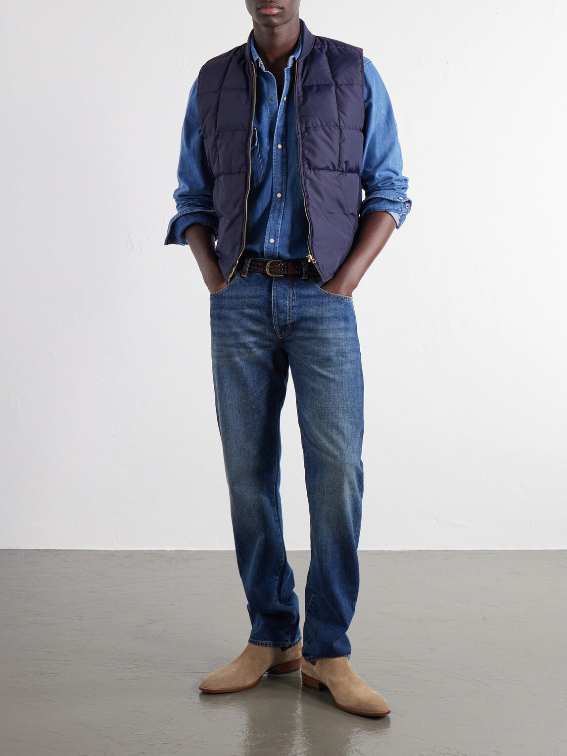Fortela - Quilted Shell Down Gilet - Blue