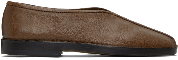 Photo: LEMAIRE Brown Flat Piped Slippers