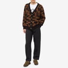 Wax London Men's Schill Patterned Cardigan in Brown And Black