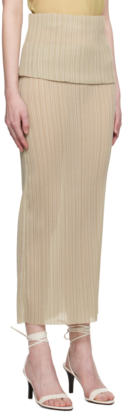 Ludovic de Saint Sernin Green Pleated Midi Skirt
