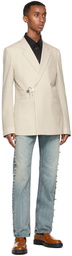 Givenchy Off-White Wool Padlock Blazer