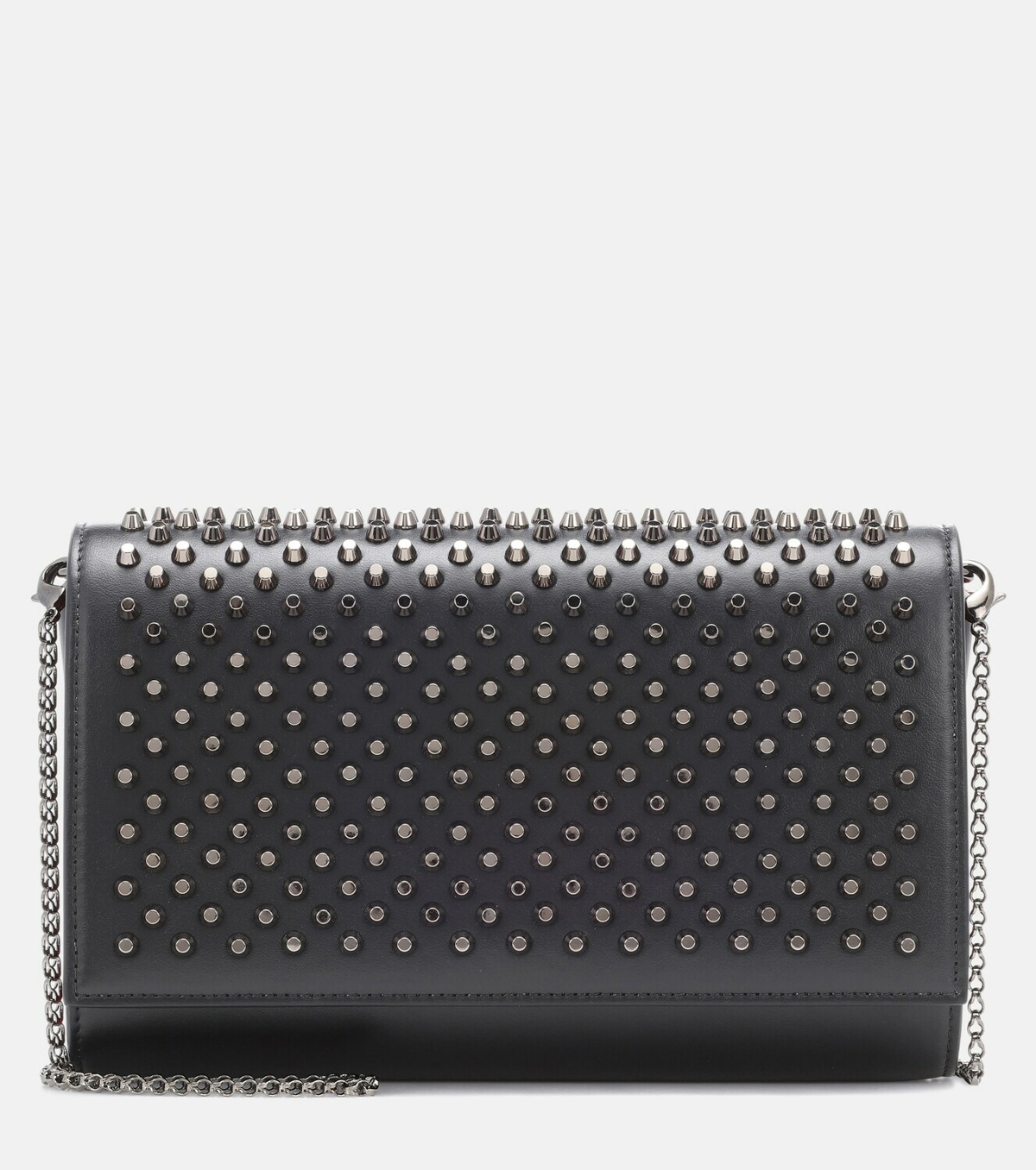 CHRISTIAN LOUBOUTIN Paloma Embellished Leather Chain Clutch Bag Black