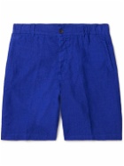 120% - Straight-Leg Linen Bermuda Shorts - Blue