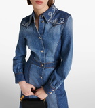 Chloé Embroidered denim shirt dress