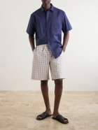 LOEWE - Paula's Ibiza Straight-Leg Checked Cotton Shorts - Neutrals