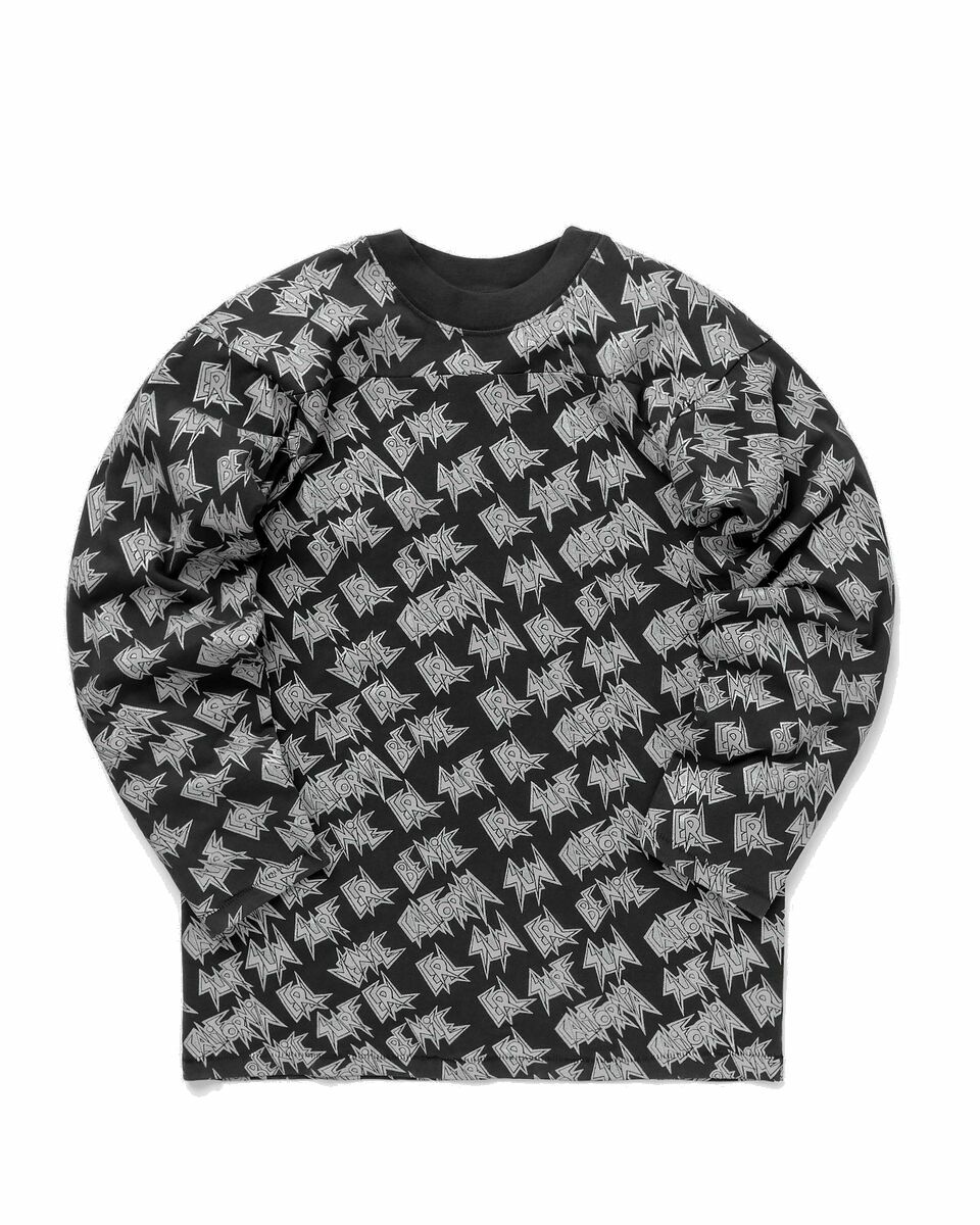Photo: Erl Unisex Printed Longsleeve Tshirt Knit Black|Grey - Mens - Sweatshirts